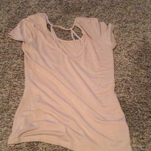 Nude shirt with opening on back